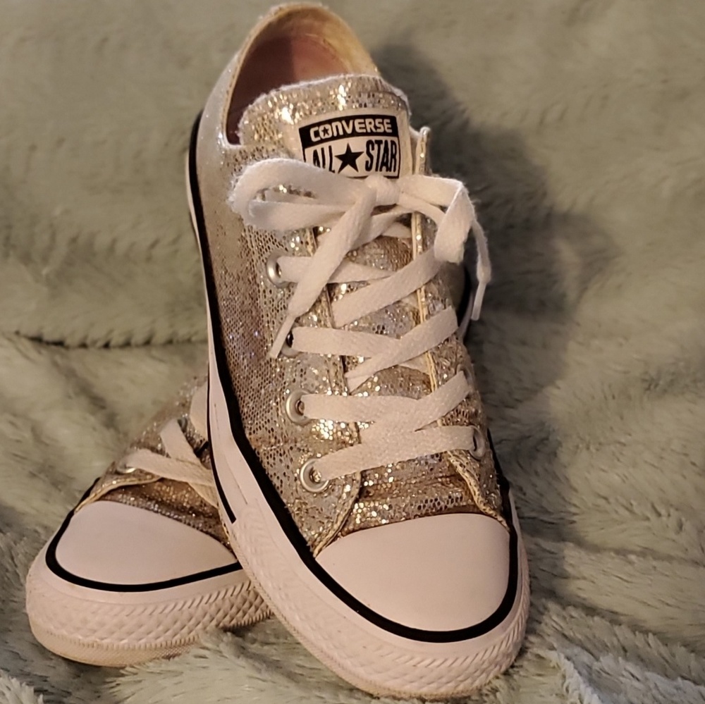 Silver metallic glitter Converse unisex